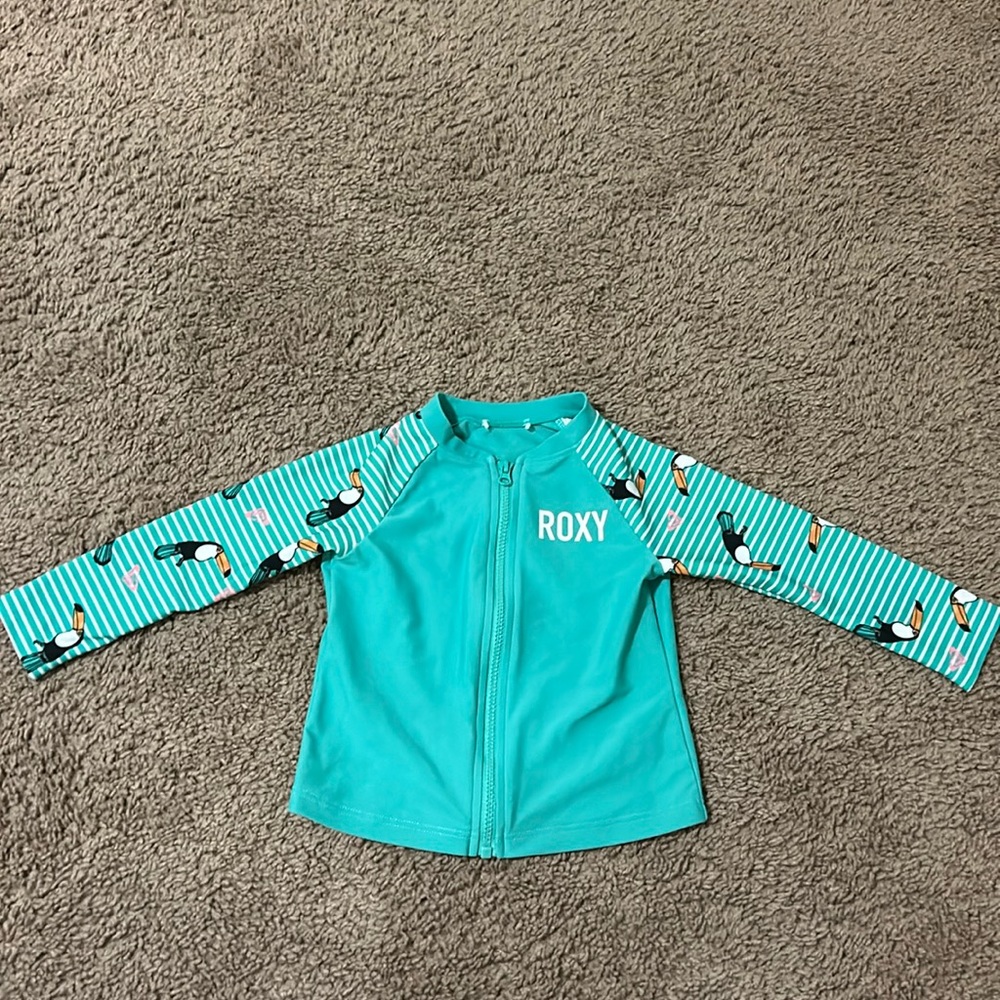 Roxy zip up swim/rashguard top